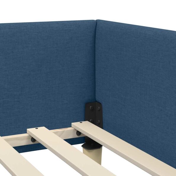 vidaXL Rohový rám postele Modrá 100 x 200 cm látka – Obrázok 7