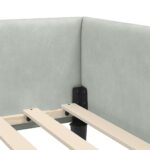 vidaXL Rohový posteľový rám s čelnou doskou Svetlosivá 80 x 200 cm – Obrázok 7