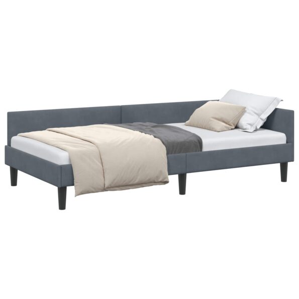 vidaXL Rohový rám postele Tmavo šedá 80 cm x 200 cm Zamat – Obrázok 2