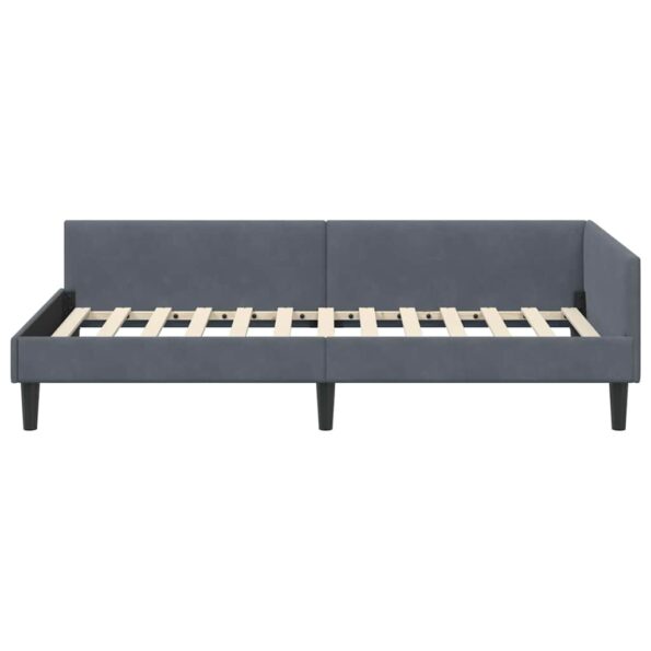 vidaXL Rohový rám postele Tmavo šedá 80 cm x 200 cm Zamat – Obrázok 4
