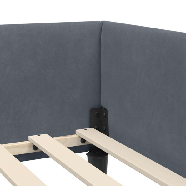 vidaXL Rohový rám postele Tmavo šedá 80 cm x 200 cm Zamat – Obrázok 7