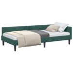 vidaXL Rohový rám postele Tmavozelená 80 cm x 200 cm Zamat – Obrázok 2