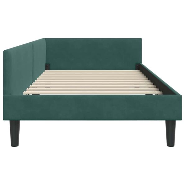 vidaXL Rohový rám postele Tmavozelená 80 cm x 200 cm Zamat – Obrázok 5