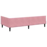 vidaXL Rohový rám postele s čelnou doskou Ružová 80 cm x 200 cm Zamat – Obrázok 6