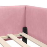 vidaXL Rohový rám postele s čelnou doskou Ružová 80 cm x 200 cm Zamat – Obrázok 7