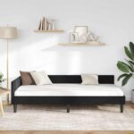 vidaXL Rohový rám postele s čelnou doskou Čierny 80 cm x 200 cm Zamat – Obrázok 3