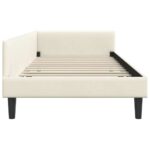 vidaXL Rohový rám postele s čelnou doskou Krémová 80 cm x 200 cm Zamat – Obrázok 5