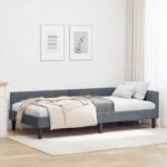 vidaXL Rohový rám postele Tmavo šedá 90 cm x 190 cm Zamat