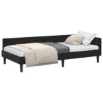 vidaXL Rohový rám postele s čelnou doskou Čierny 90 cm x 190 cm Zamat – Obrázok 10