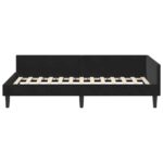 vidaXL Rohový rám postele s čelnou doskou Čierny 90 cm x 190 cm Zamat – Obrázok 4
