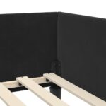 vidaXL Rohový rám postele s čelnou doskou Čierny 90 cm x 190 cm Zamat – Obrázok 7