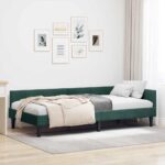 vidaXL Rohový rám postele Tmavozelená 100 cm x 200 cm Zamat