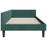vidaXL Rohový rám postele Tmavozelená 100 cm x 200 cm Zamat – Obrázok 5