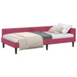 vidaXL Rohový rám postele Víno červené 100 cm x 200 cm Zamat – Obrázok 10