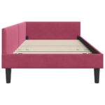 vidaXL Rohový rám postele Víno červené 100 cm x 200 cm Zamat – Obrázok 5