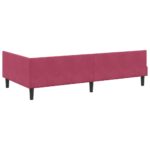vidaXL Rohový rám postele Víno červené 100 cm x 200 cm Zamat – Obrázok 6