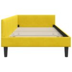 vidaXL Rohový rám postele s čelnou doskou Žltá 100 cm x 200 cm Zamat – Obrázok 5