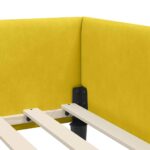 vidaXL Rohový rám postele s čelnou doskou Žltá 100 cm x 200 cm Zamat – Obrázok 7