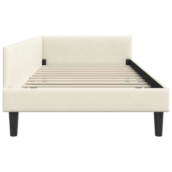 vidaXL Rohový rám postele Krémová 100 cm x 200 cm Zamat – Obrázok 5