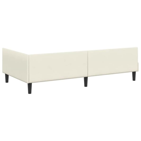 vidaXL Rohový rám postele Krémová 100 cm x 200 cm Zamat – Obrázok 6