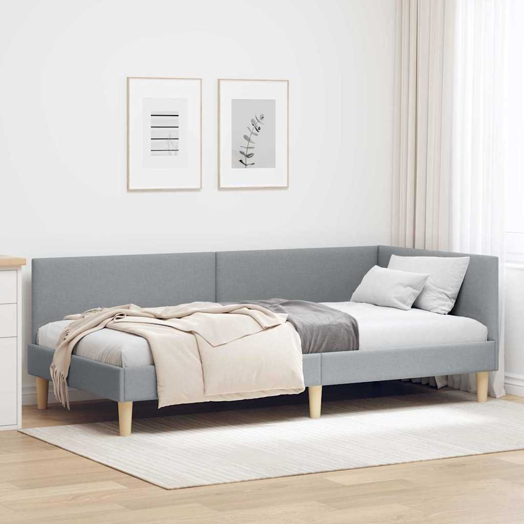 42016173_1.jpg vidaXL Rohový rám postele s čelnou doskou Svetlosivá 80 cm x 200 cm – Obrázok 1