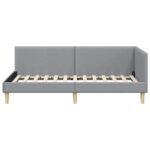 vidaXL Rohový rám postele s čelnou doskou Svetlosivá 80 cm x 200 cm – Obrázok 4