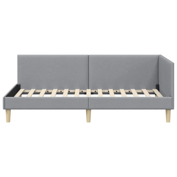 vidaXL Rohový rám postele s čelnou doskou Svetlosivá 80 cm x 200 cm – Obrázok 4