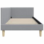 vidaXL Rohový rám postele s čelnou doskou Svetlosivá 80 cm x 200 cm – Obrázok 5