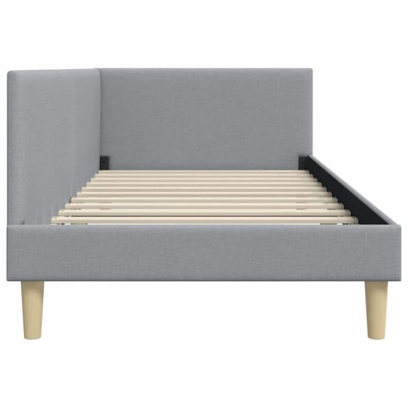vidaXL Rohový rám postele s čelnou doskou Svetlosivá 80 cm x 200 cm – Obrázok 5