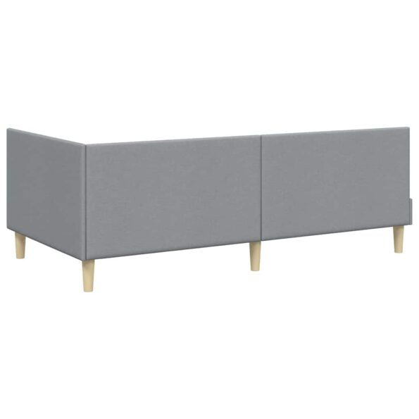 vidaXL Rohový rám postele s čelnou doskou Svetlosivá 80 cm x 200 cm – Obrázok 6