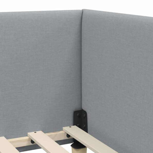 vidaXL Rohový rám postele s čelnou doskou Svetlosivá 80 cm x 200 cm – Obrázok 7