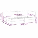 vidaXL Rohový rám postele Iný s čelnou doskou Čierna 80 x 200 cm – Obrázok 9