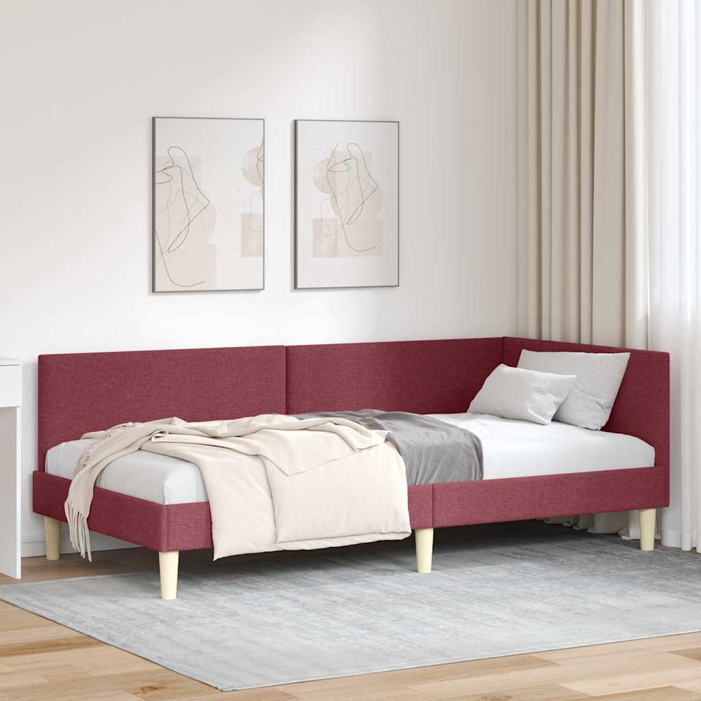 42016176_1.jpg vidaXL Rohový rám postele s čelnou doskou Víno červené 80 cm x 200 cm – Obrázok 1
