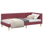 vidaXL Rohový rám postele s čelnou doskou Víno červené 80 cm x 200 cm – Obrázok 10