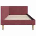 vidaXL Rohový rám postele s čelnou doskou Víno červené 80 cm x 200 cm – Obrázok 5