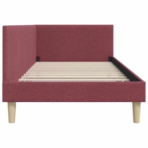 vidaXL Rohový rám postele s čelnou doskou Víno červené 80 cm x 200 cm – Obrázok 5