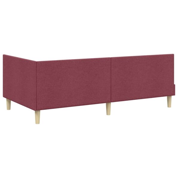 vidaXL Rohový rám postele s čelnou doskou Víno červené 80 cm x 200 cm – Obrázok 6