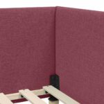 vidaXL Rohový rám postele s čelnou doskou Víno červené 80 cm x 200 cm – Obrázok 7