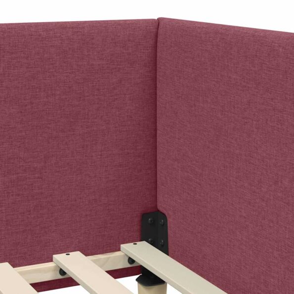 vidaXL Rohový rám postele s čelnou doskou Víno červené 80 cm x 200 cm – Obrázok 7