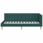 vidaXL Rohový rám postele s čelnou doskou Tmavozelená 80 cm x 200 cm – Obrázok 4