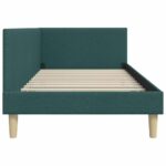 vidaXL Rohový rám postele s čelnou doskou Tmavozelená 80 cm x 200 cm – Obrázok 5