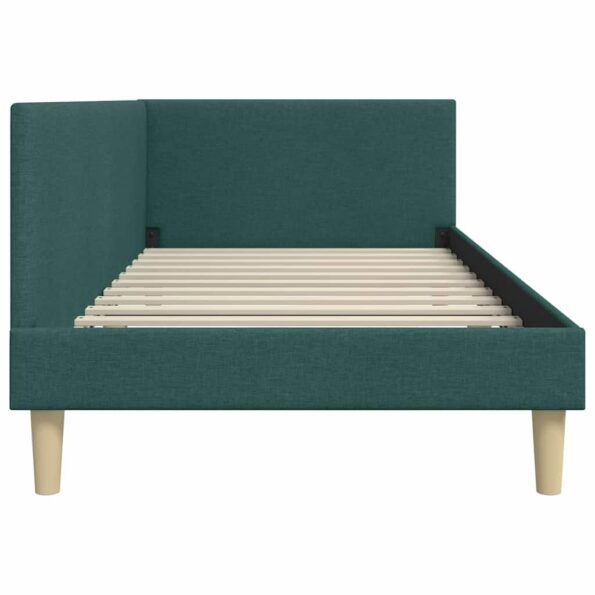 vidaXL Rohový rám postele s čelnou doskou Tmavozelená 80 cm x 200 cm – Obrázok 5