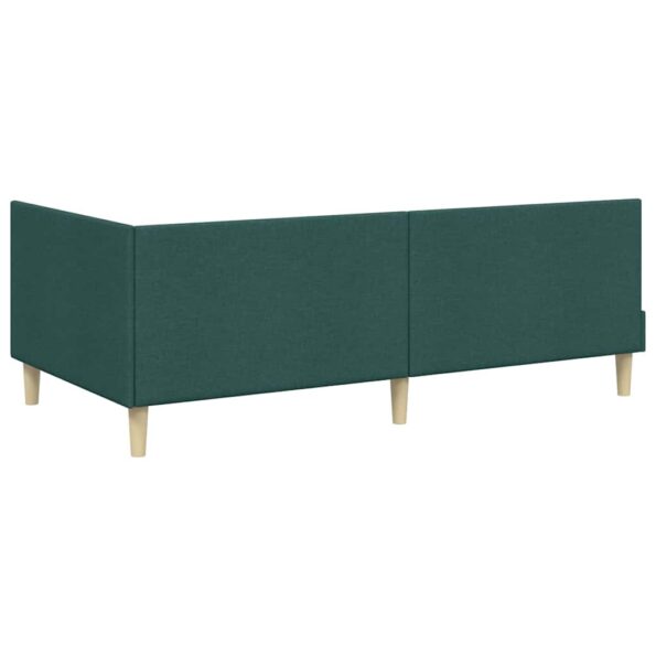 vidaXL Rohový rám postele s čelnou doskou Tmavozelená 80 cm x 200 cm – Obrázok 6