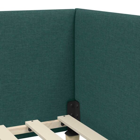 vidaXL Rohový rám postele s čelnou doskou Tmavozelená 80 cm x 200 cm – Obrázok 7