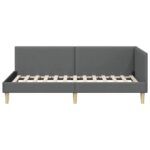 vidaXL Rohový rám postele s čelnou doskou Tmavo šedá 90 cm x 200 cm – Obrázok 4