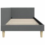 vidaXL Rohový rám postele s čelnou doskou Tmavo šedá 90 cm x 200 cm – Obrázok 5