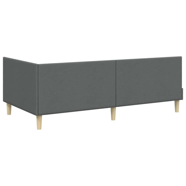 vidaXL Rohový rám postele s čelnou doskou Tmavo šedá 90 cm x 200 cm – Obrázok 6