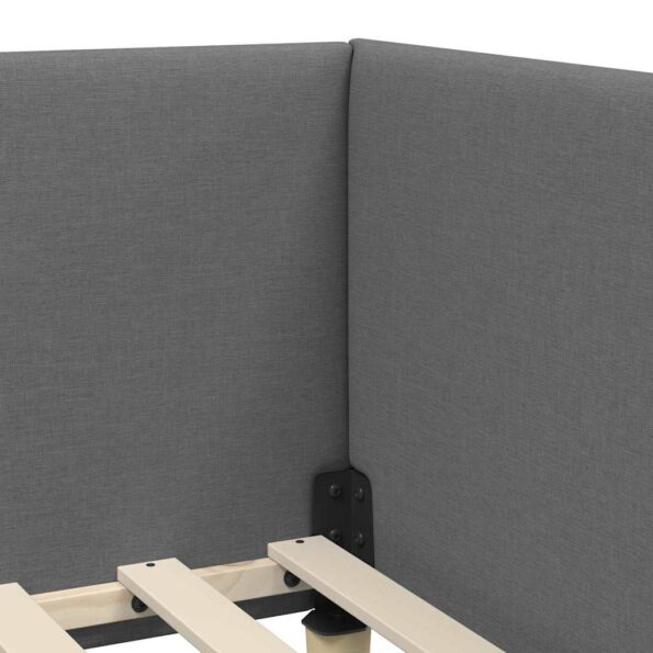 vidaXL Rohový rám postele s čelnou doskou Tmavo šedá 90 cm x 200 cm – Obrázok 7