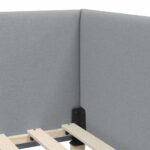 vidaXL Rohový rám postele s čelnou doskou Svetlosivá 100 cm x 200 cm – Obrázok 7