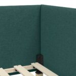 vidaXL Rohový rám postele s čelnou doskou Tmavozelená 100 cm x 200 cm – Obrázok 7